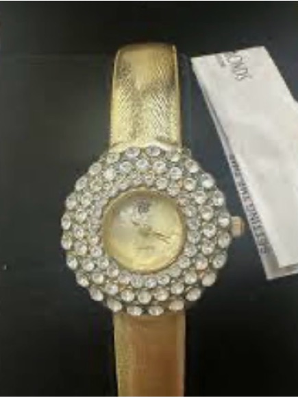 Elizabeth Arden White Diamonds Gold CrystalEmbellished Womens Watch